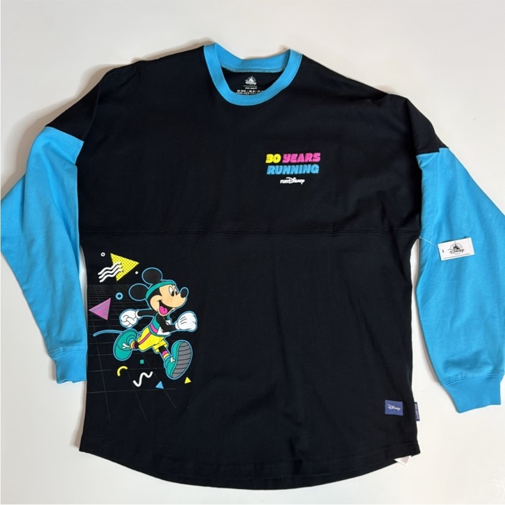 Disney Spirit Jersey Marathon Running Blue Long Sleeve “30 years running”